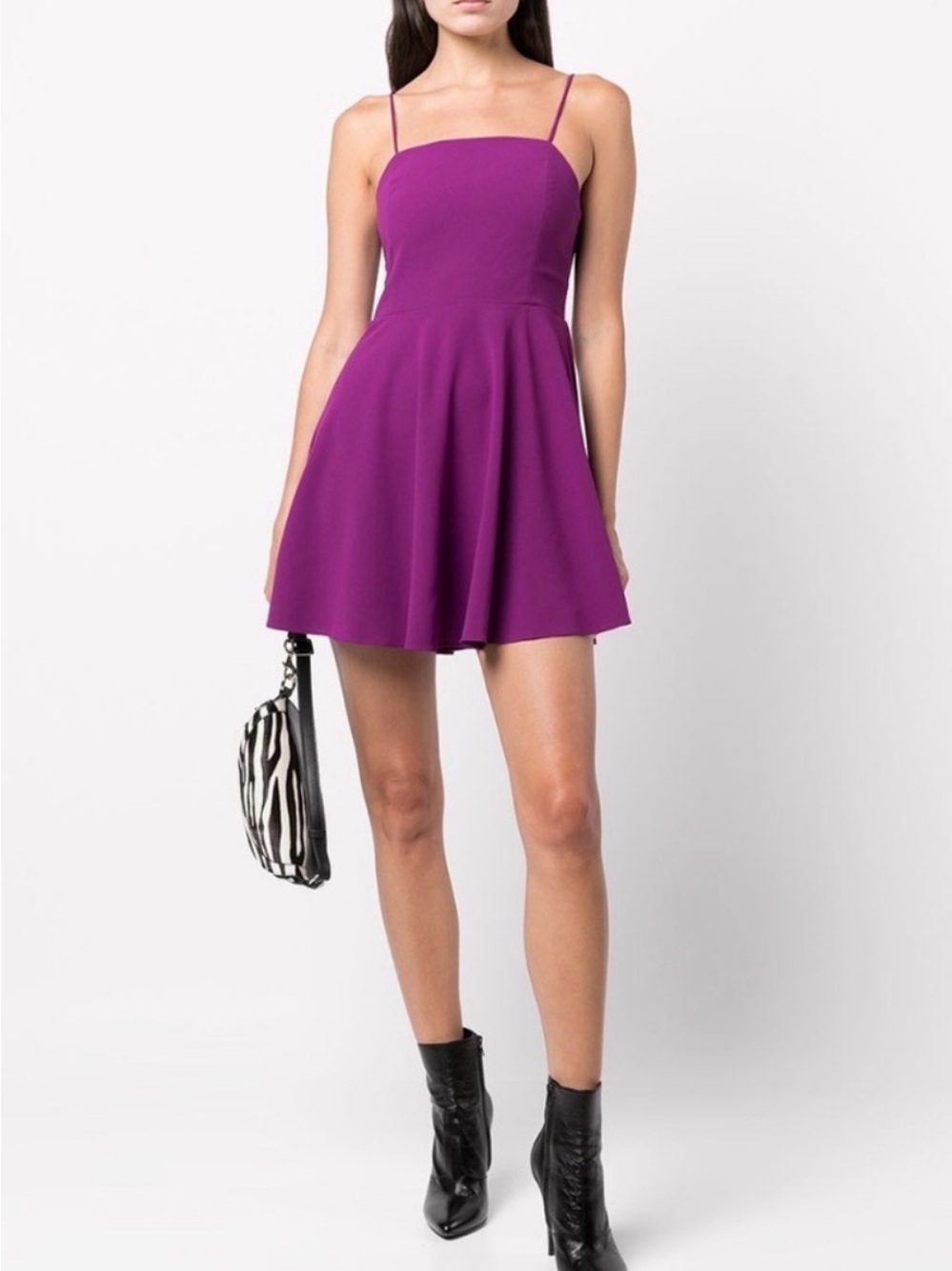 Alice + Olivia Glinda spaghetti strap dress. fit-and-flare mini dress size 4